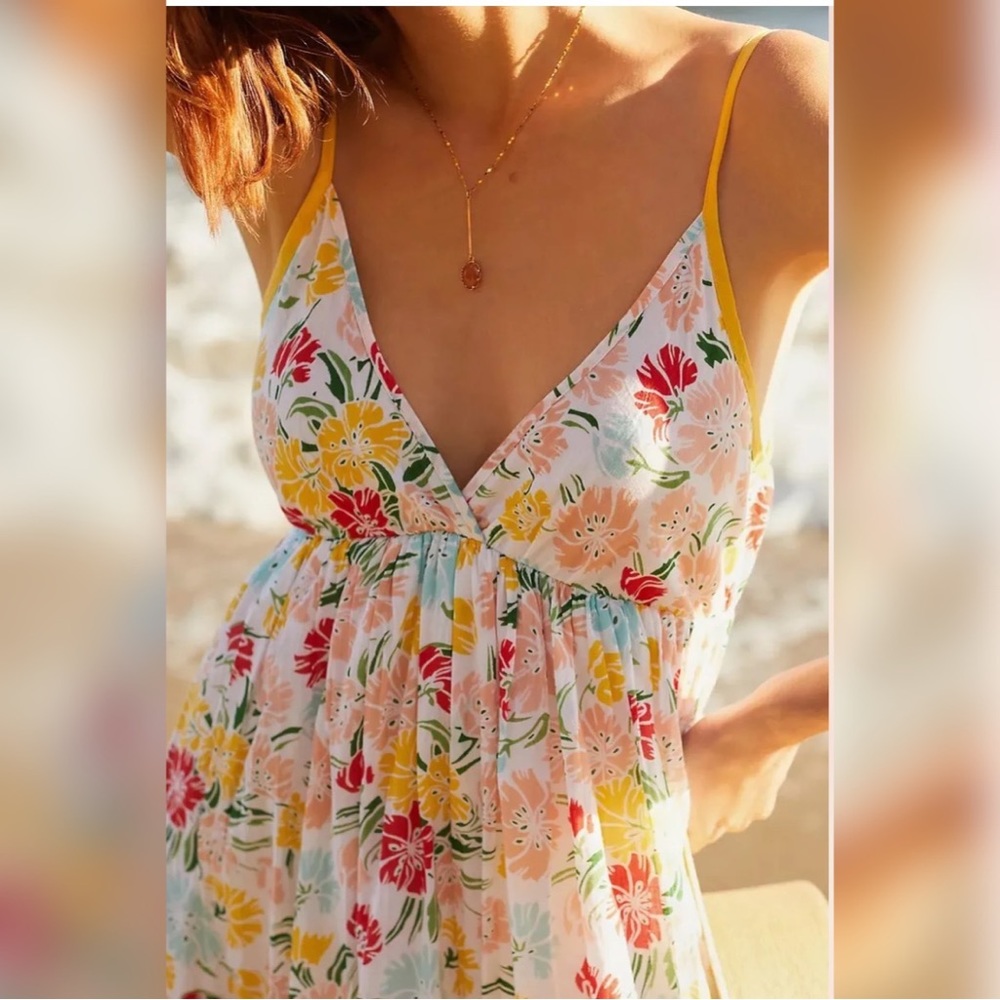 Anthropologie Ro's Garden Florida Maxi Dress Floral White Size XS - Picture 2 of 6